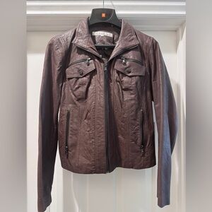 Kenneth Cole women’s Brown Leather Jacket size Medium